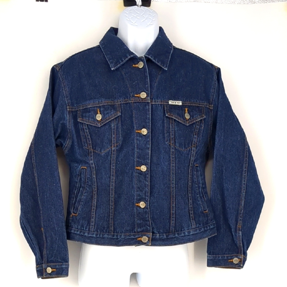 Vintage Y2K Star Denim Cropped Denim Jean Jacket Women's Size XL